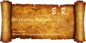 Britvics Rafael névjegykártya
